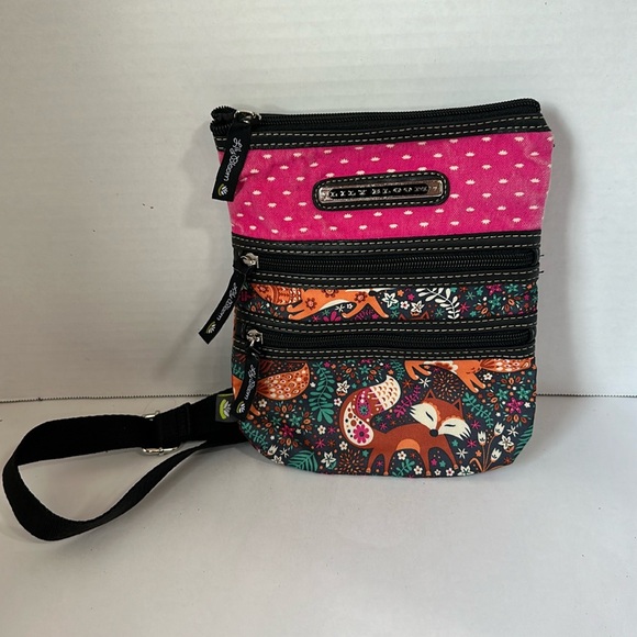Lily bloom fox print small crossbody purse bag - Picture 1 of 8